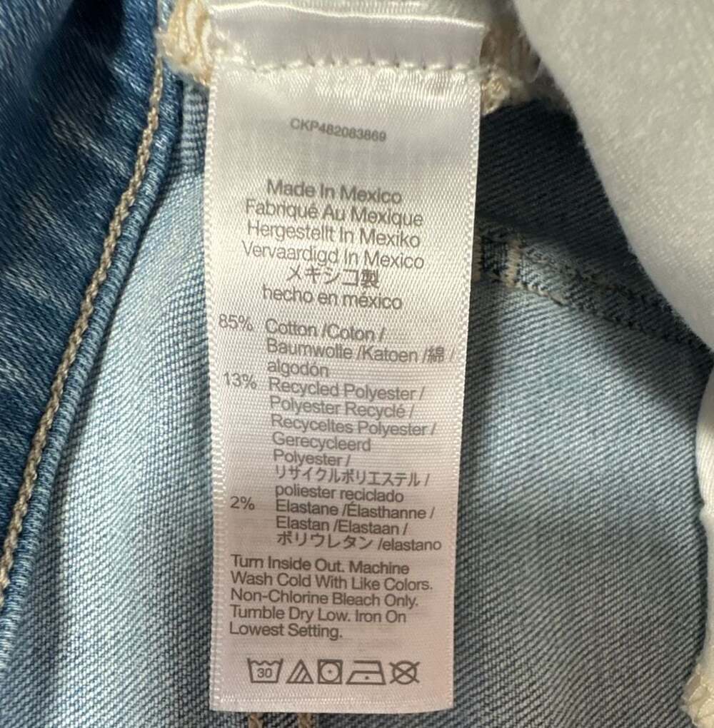 Madewell Mid-Rise Kick Out Jeans Womens 29 Petite Raw Hem Crop  Blue - Picture 4 of 7
